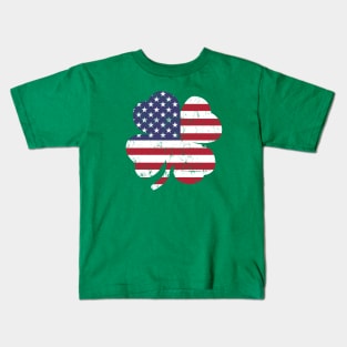 American Flag Shamrock Kids T-Shirt